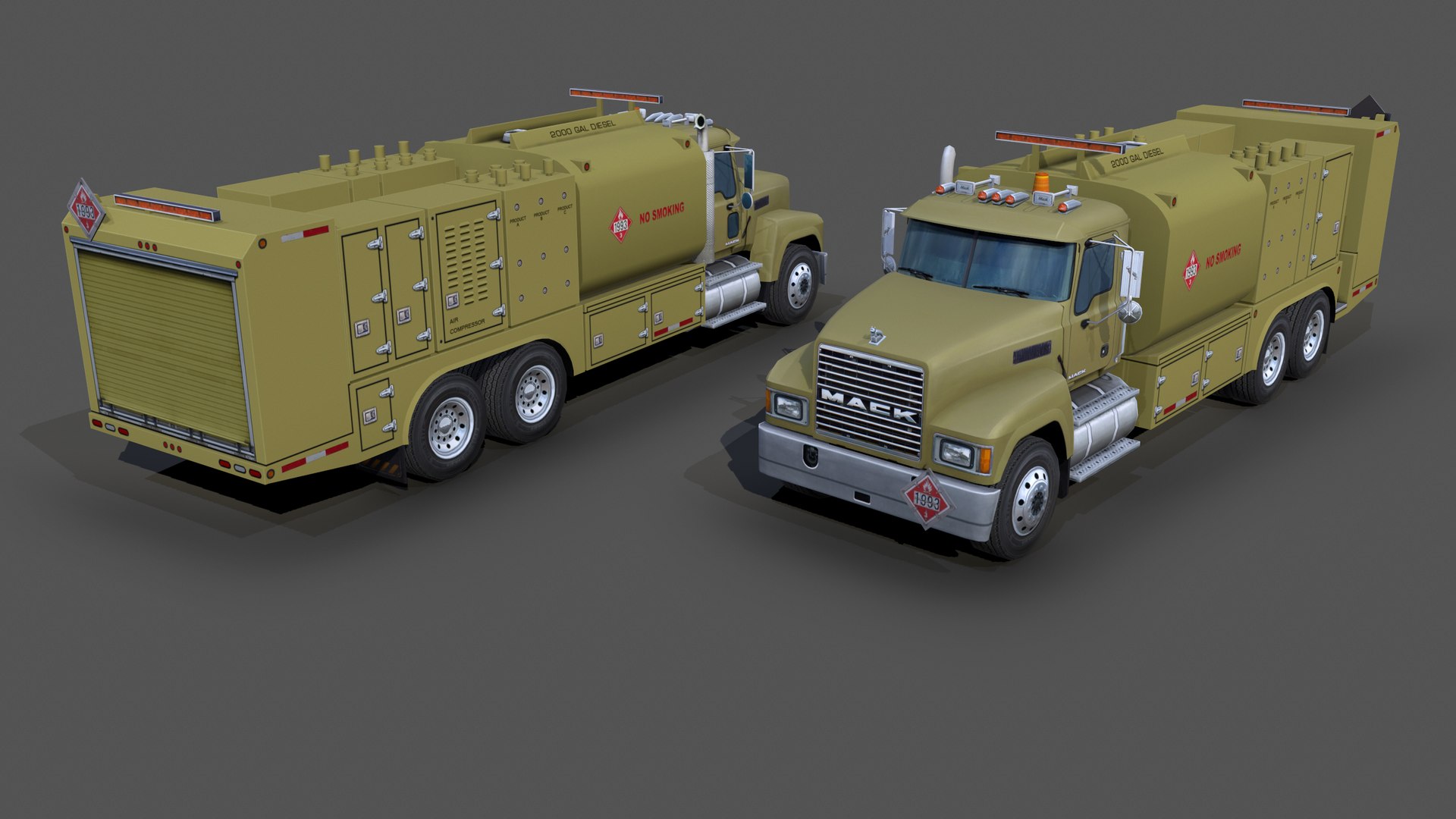 Mack CH613 2004 Fuel And Lube S02 Model - TurboSquid 2112414