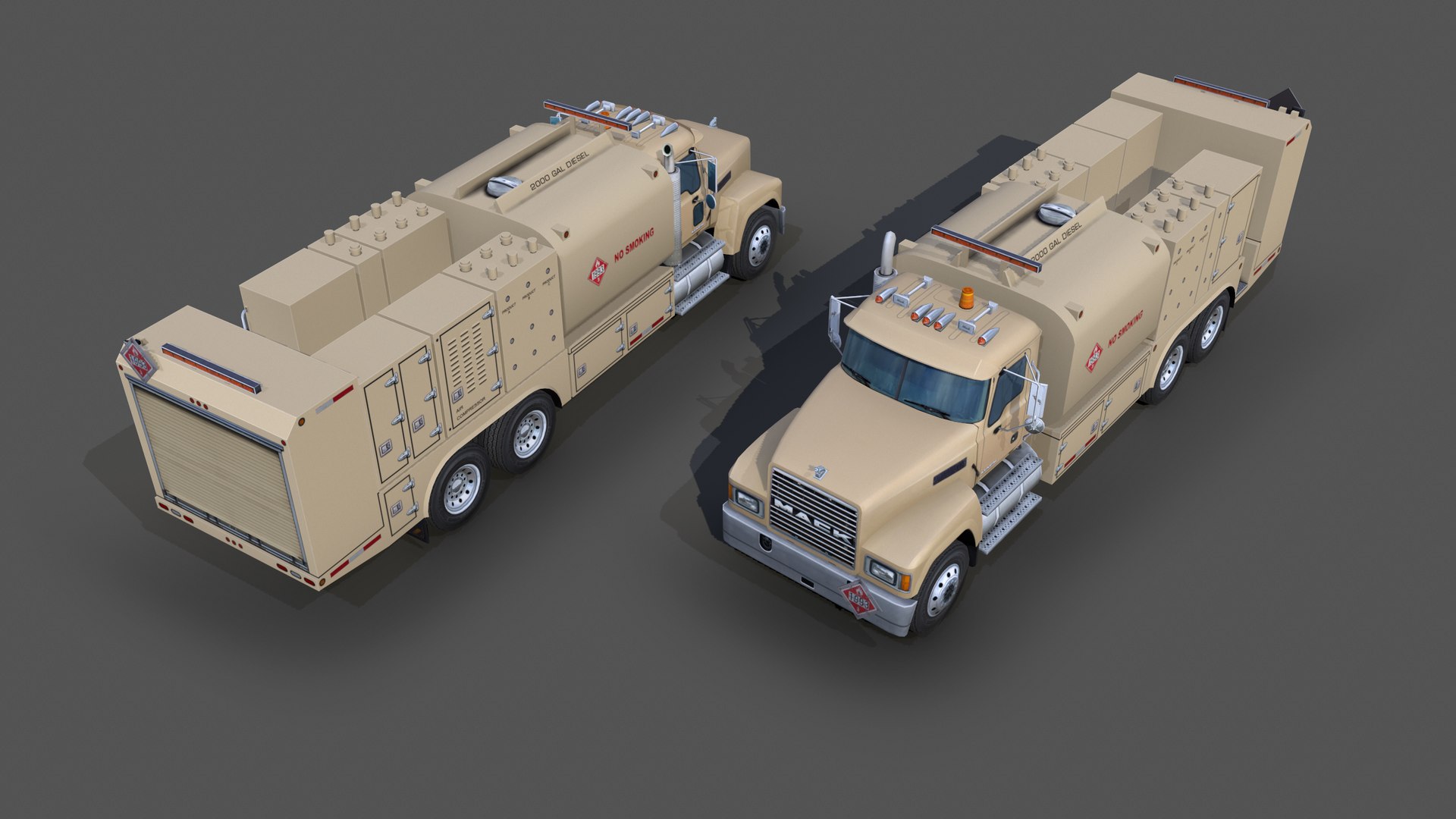 Mack CH613 2004 Fuel And Lube S02 Model - TurboSquid 2112414