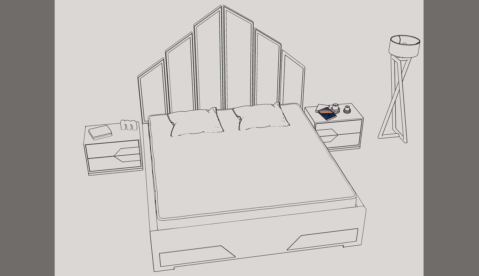 3D 3D Bed Model model TurboSquid 2126060