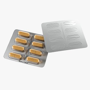3D model pills blister