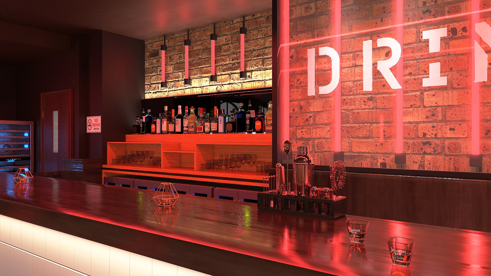Modern Bar Interior Design 3D Model - TurboSquid 2307375