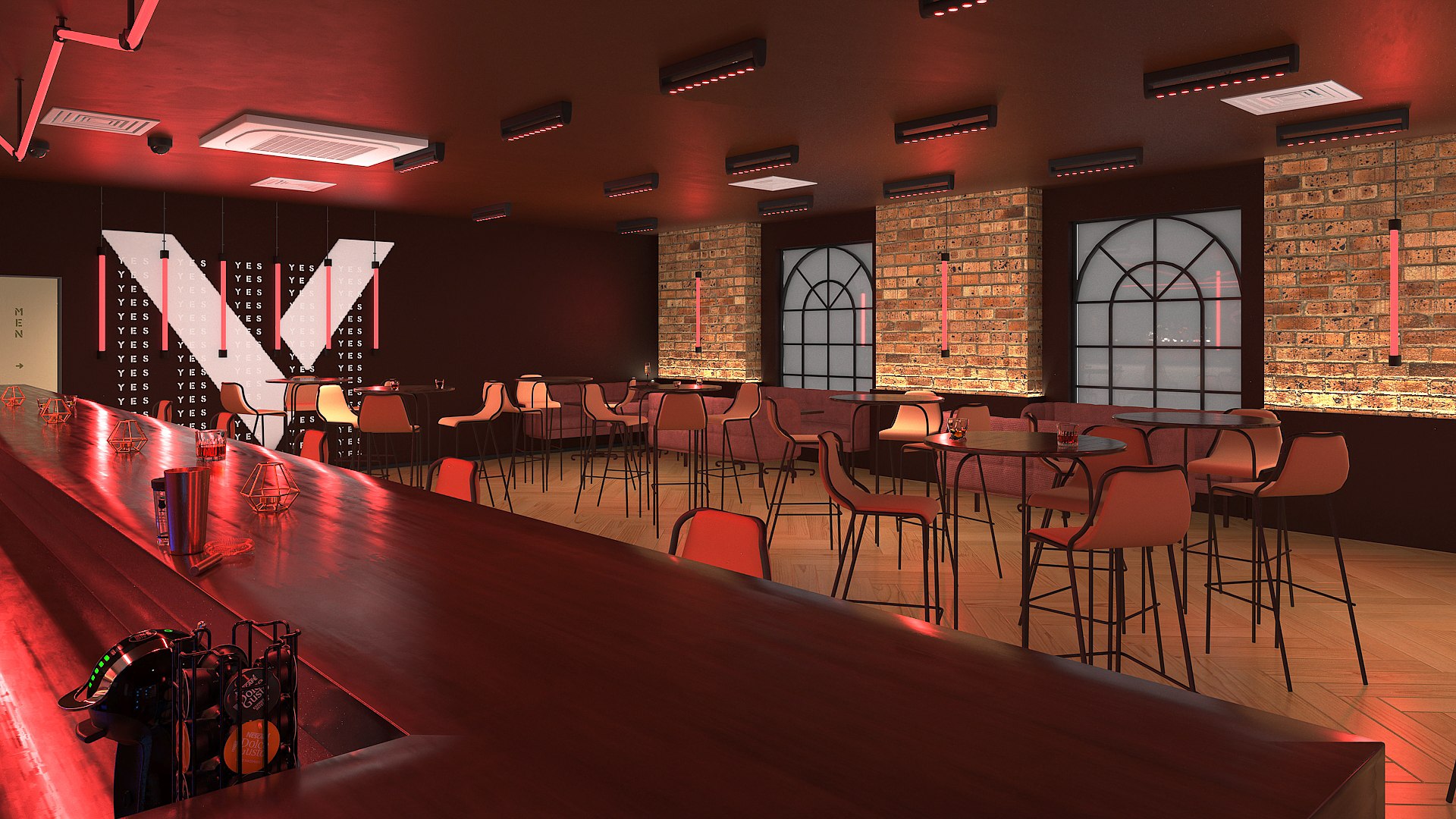 Modern Bar Interior Design 3D Model - TurboSquid 2307375