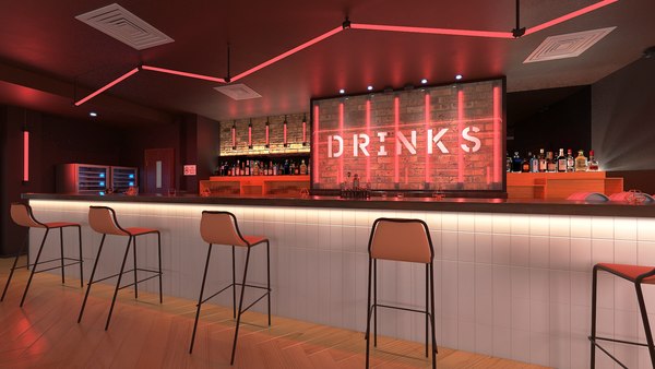 modelo 3d Diseño de interiores de bar moderno - TurboSquid 2307375