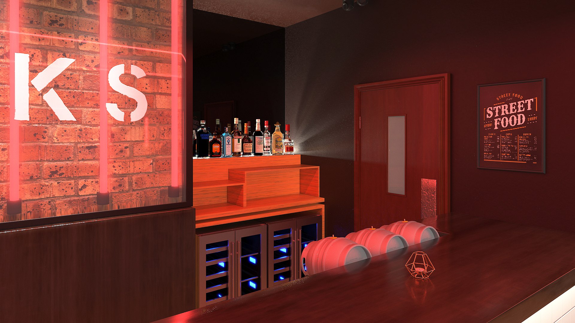 Modern Bar Interior Design 3D Model - TurboSquid 2307375
