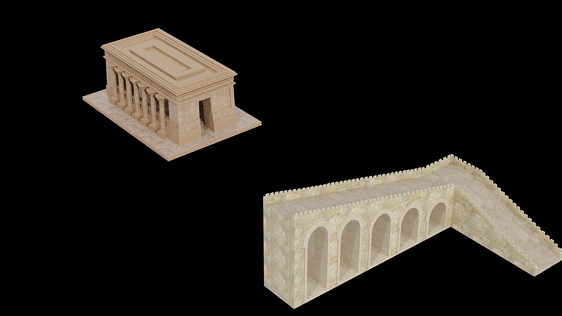 3D Model 5 Ancient Mini Structures - TurboSquid 2539571