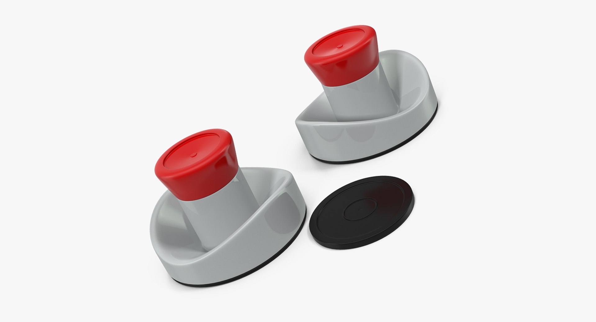 Air Hockey Pushers and Puck 3D Model preview
