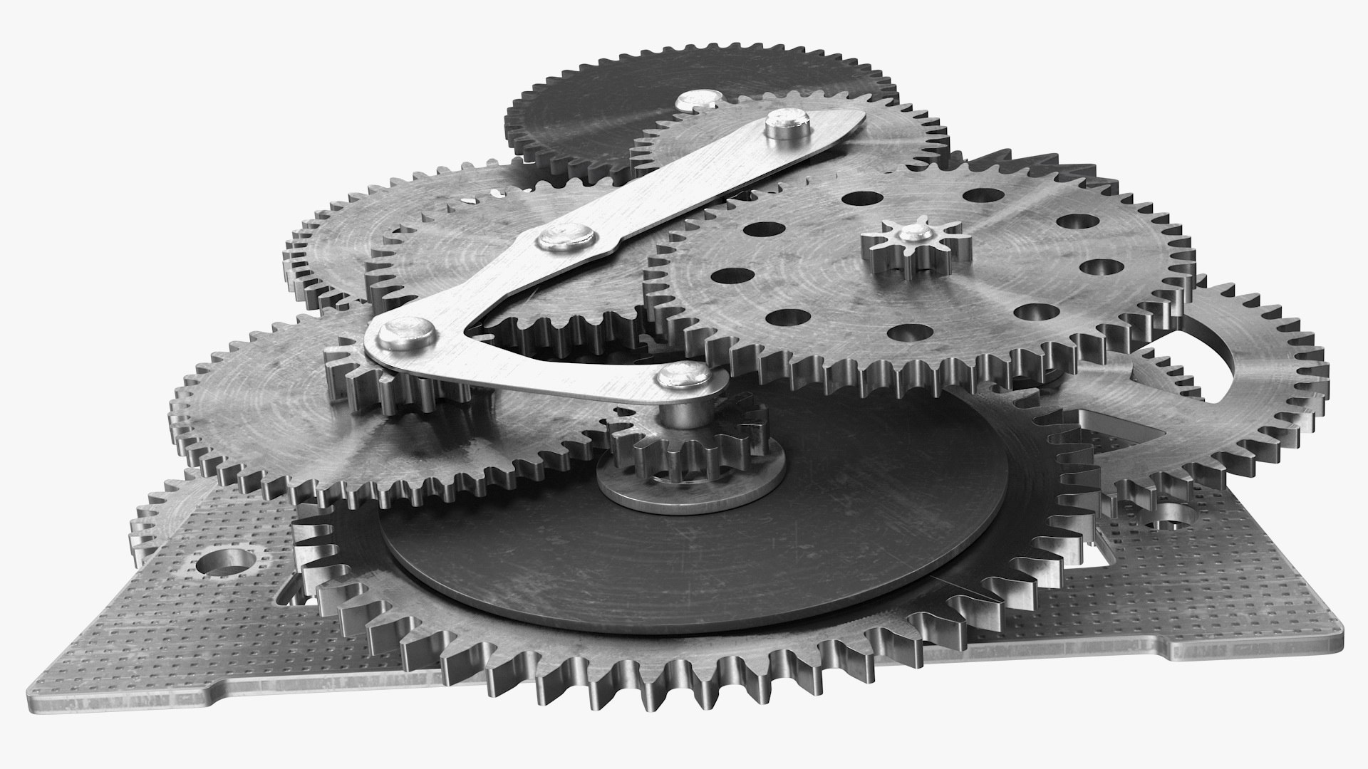 Clockwork Gears Silver Alarm Clock 3D - TurboSquid 1656939