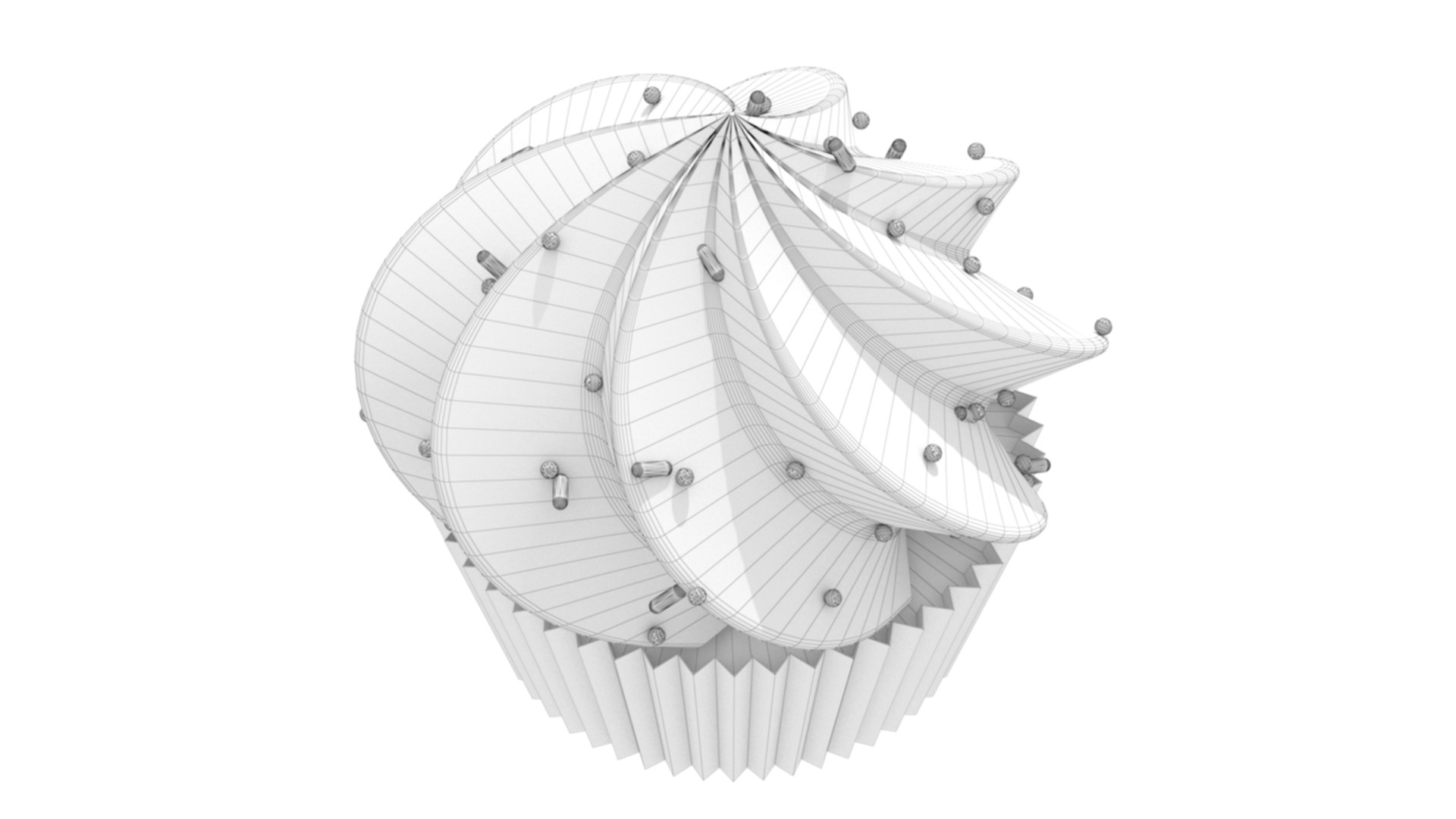Cupcake with decorative ball A muffin decorated with whipped cream 3D ...