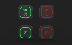 3D Turn on off button 3D model model