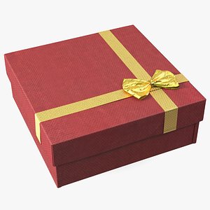 Gift Box with Gold Ribbon model