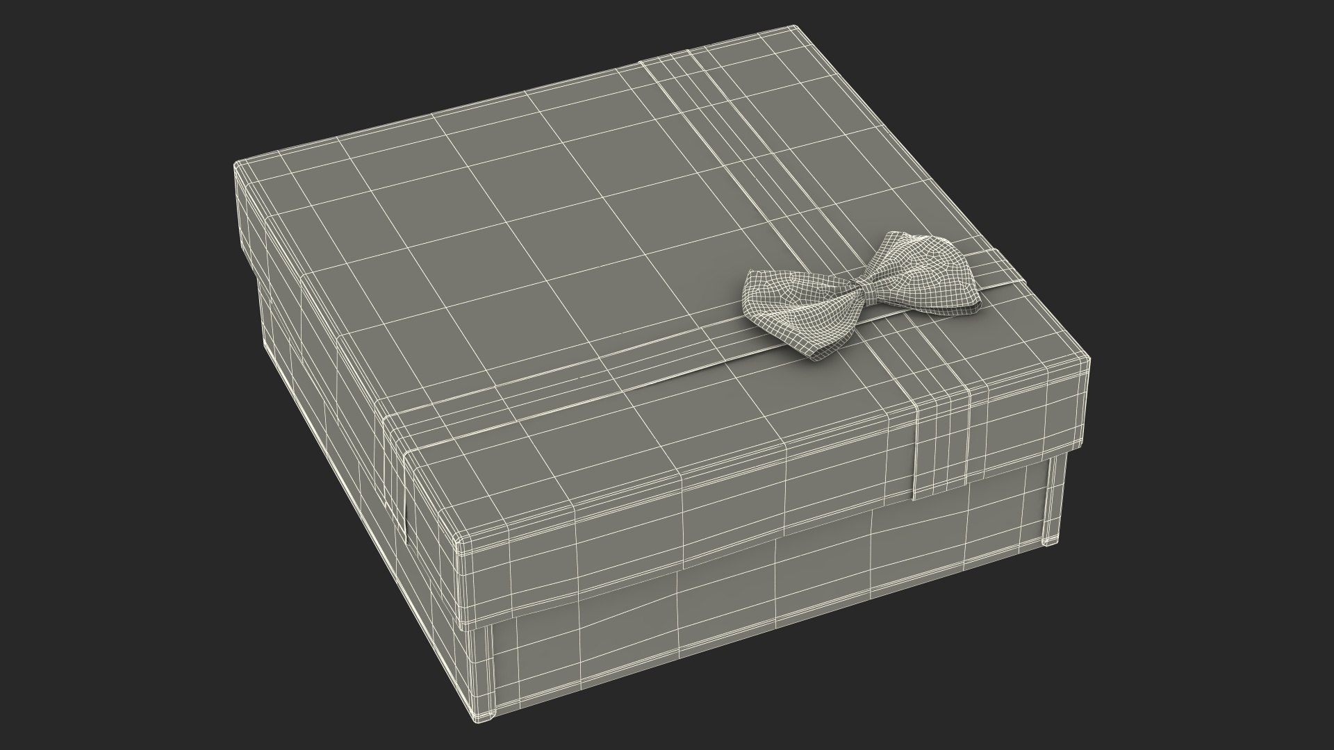 Gift Box With Gold Ribbon Model - TurboSquid 2243475