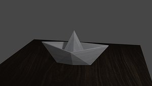 Paper boat 3D model with animation