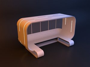 Urban infrastructure mobile sci-fi bus stop