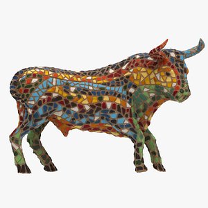 mosaic spanish bull 3D model