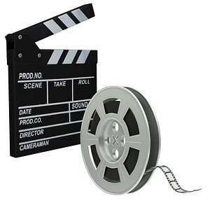 Clipboard and Film Reel Collection 3D model