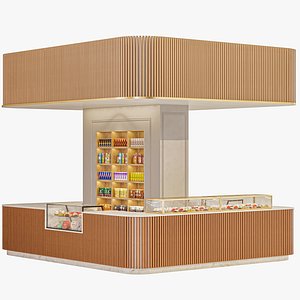 Coffee point with dessert display 3D