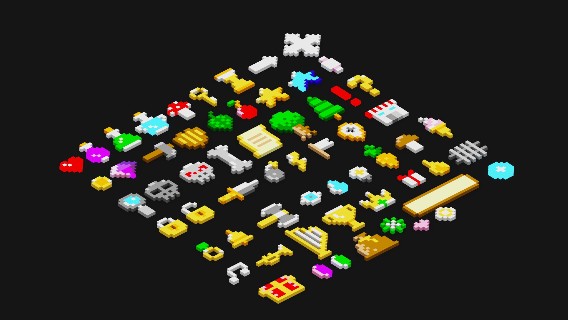 3D More than 50 game assets low poly pixel art style - TurboSquid 1873132