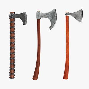 3D model battleaxes pbr