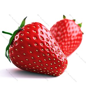 realistic strawberry 3d model