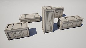 Wooden Military Crate Variations 3D