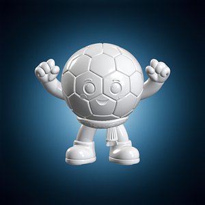 3D Soccer Ball Mascot 3D Print Model