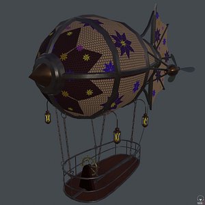 steampunk zeppelin 3D