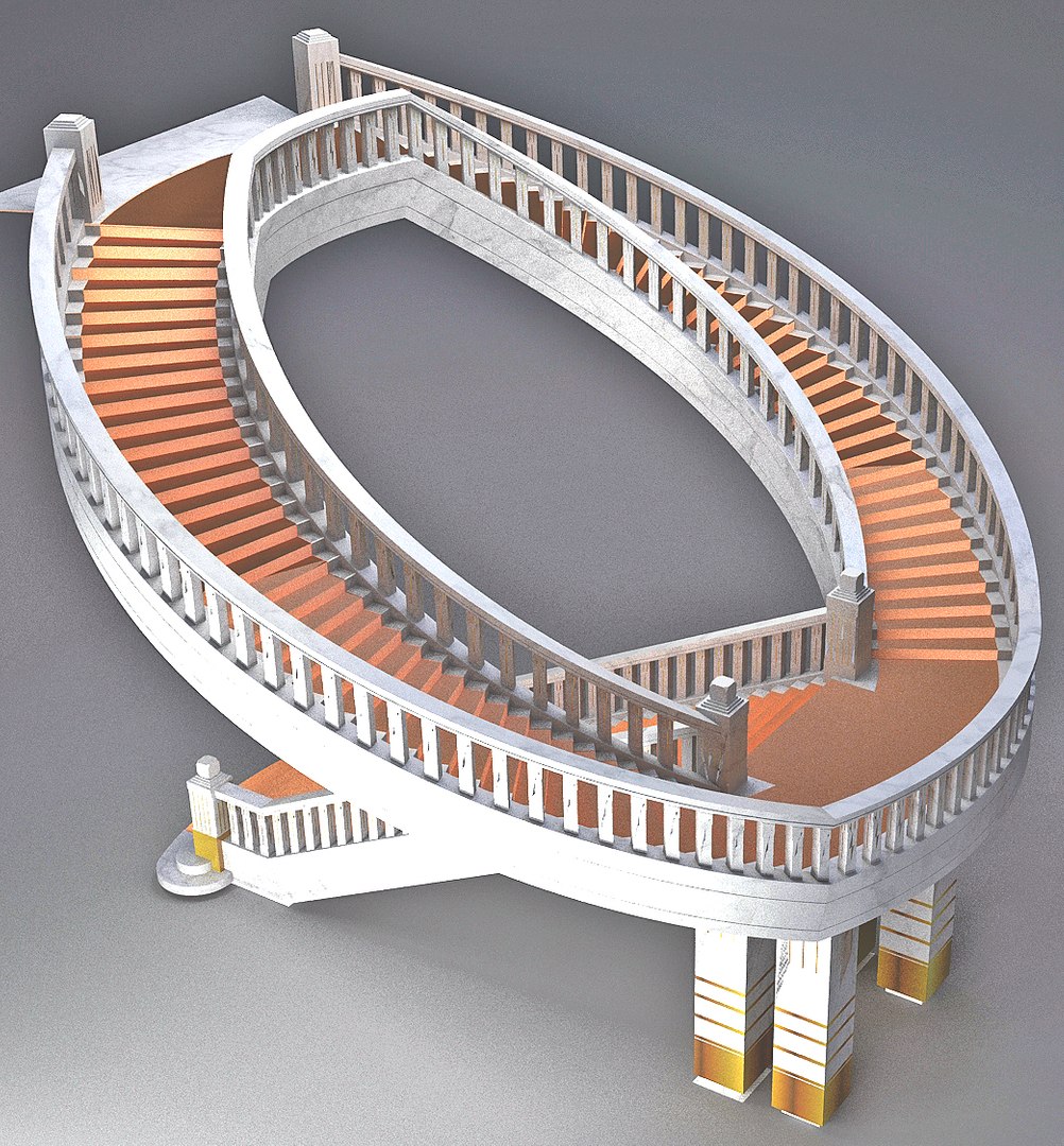 3D Model Stairs Helical - TurboSquid 1422987