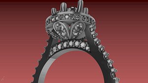 ruffle shank diamond ring stl verified 3D