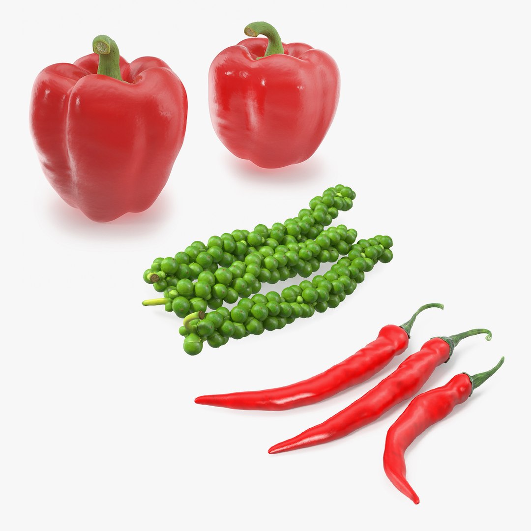 Fresh Peppers Collection 2 3D model preview