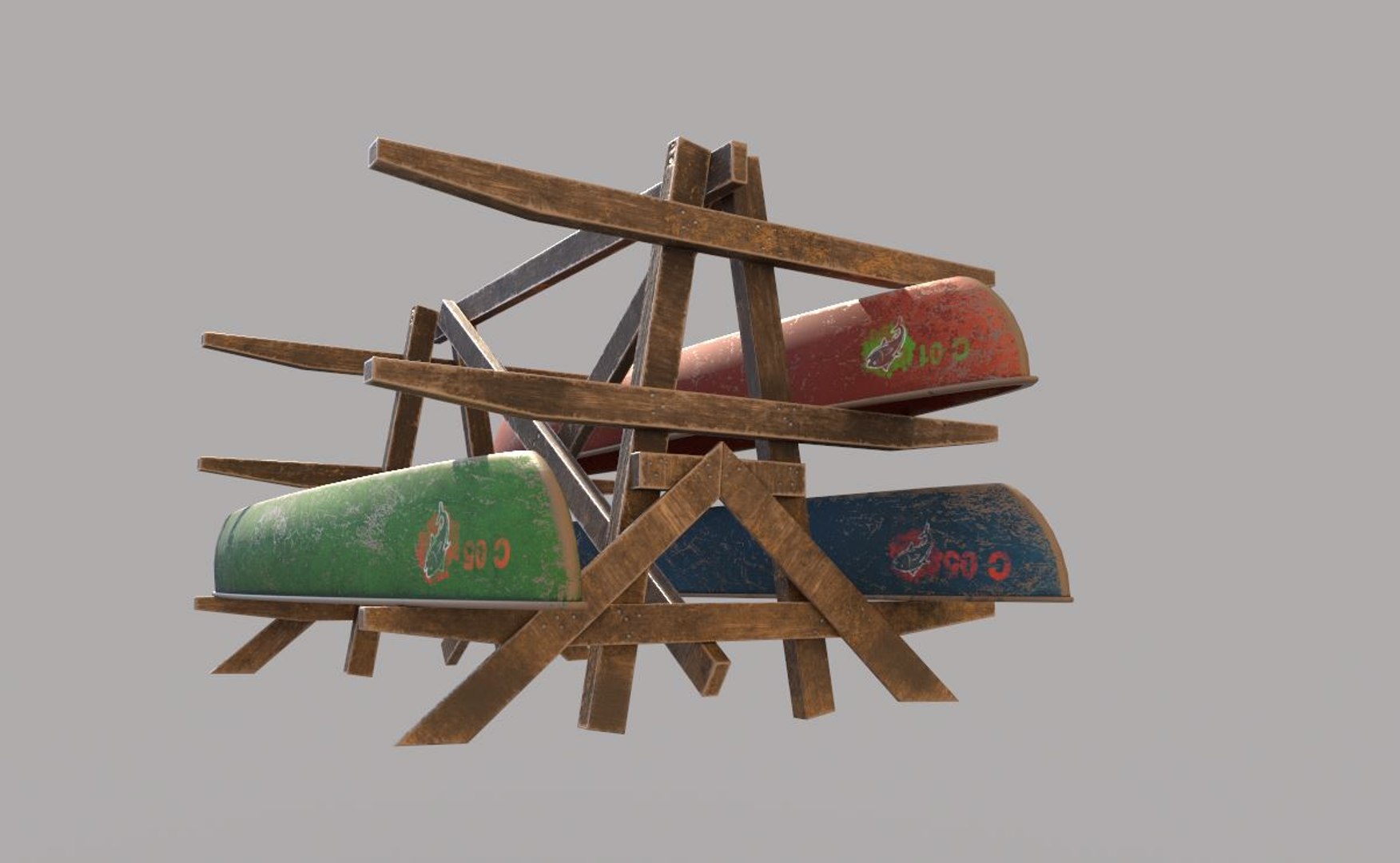 3D Canoe Storage Rack Model - TurboSquid 1654754