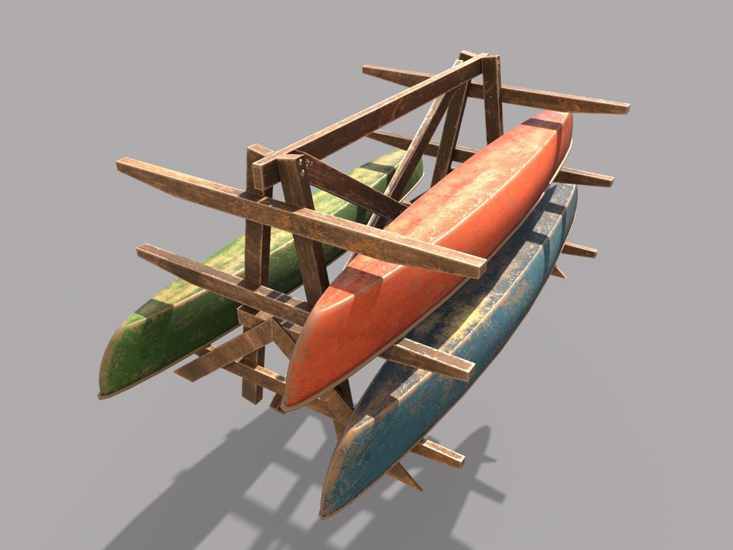 3D Canoe Storage Rack Model - TurboSquid 1654754