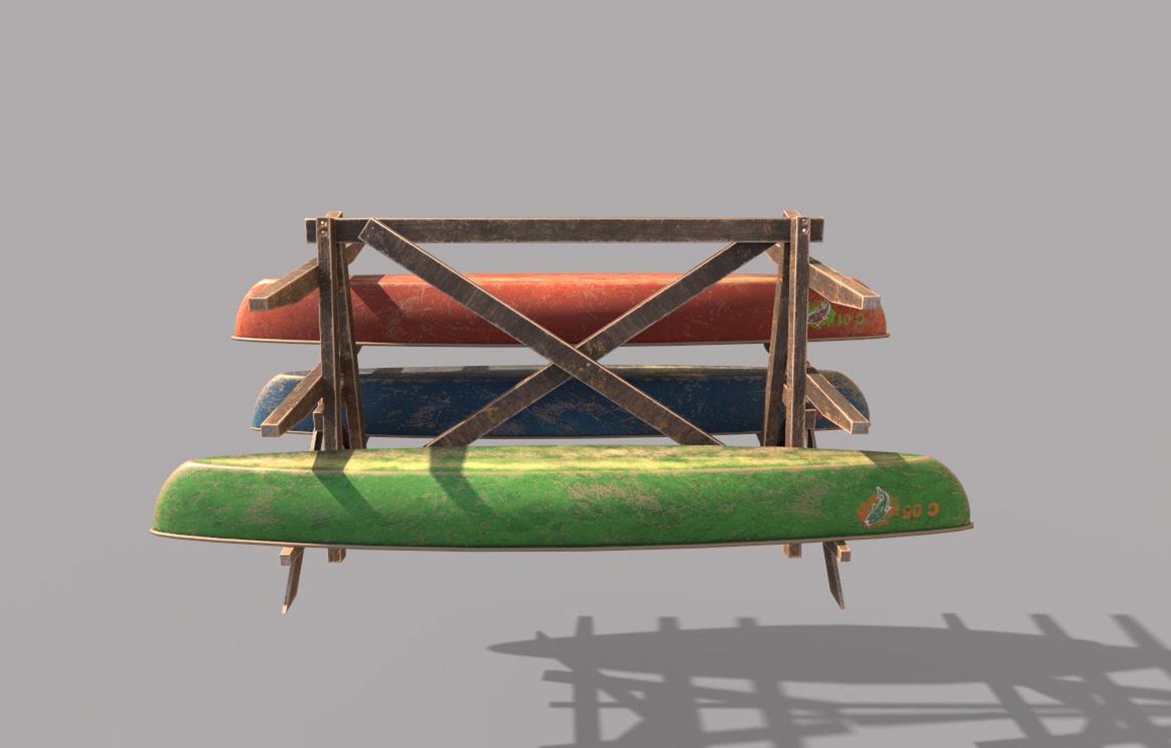 3D Canoe Storage Rack Model - TurboSquid 1654754