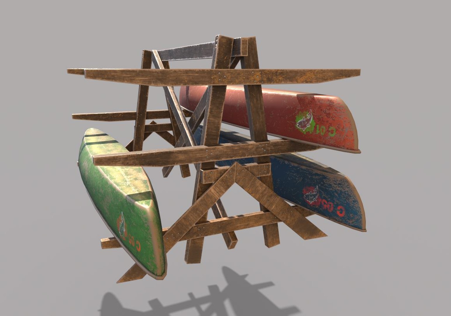 3D Canoe Storage Rack Model - TurboSquid 1654754