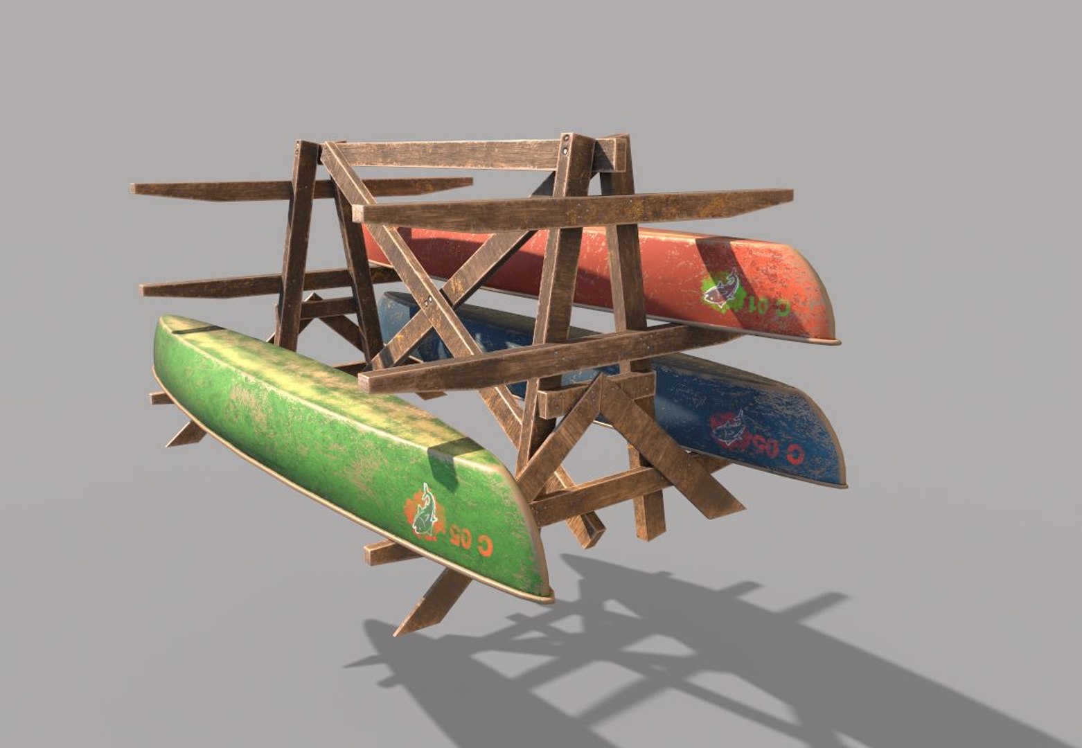3D Canoe Storage Rack Model - TurboSquid 1654754
