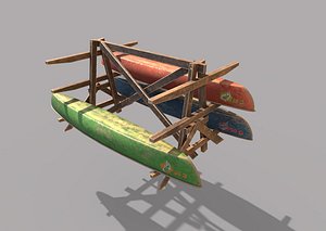 3D canoe storage rack model