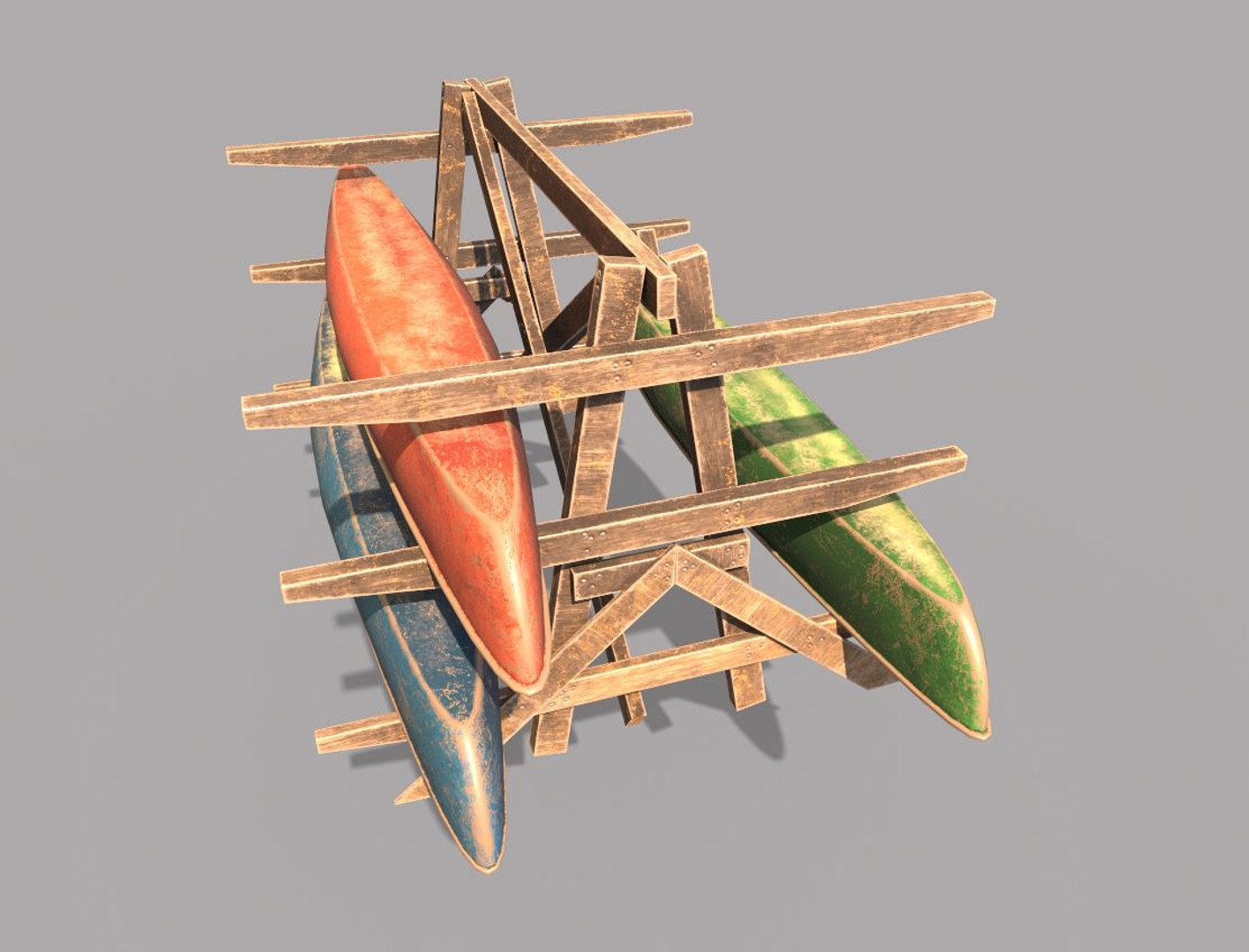 3D Canoe Storage Rack Model - TurboSquid 1654754