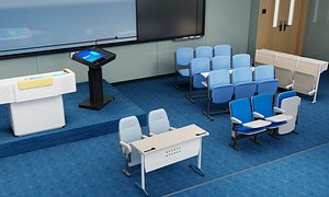 Modern Classroom Lecture Hall Interior PBR Game Ready