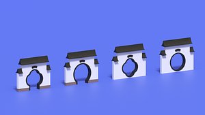 Cartoon Chinese Garden Gate 3D model