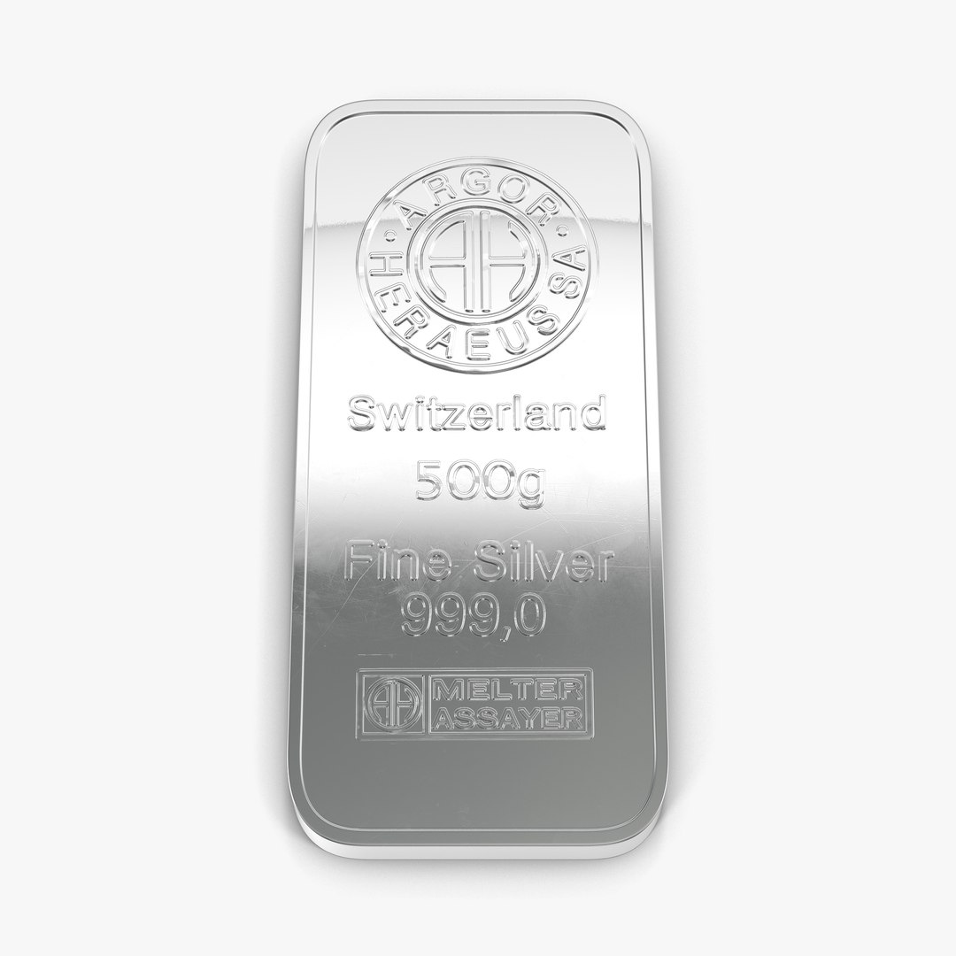 Silver Bar 500g 3D Model 3D model preview