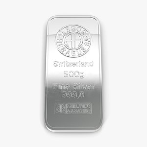 3d silver bar 500g