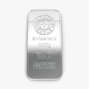 Silver Bar 500g 3D Model