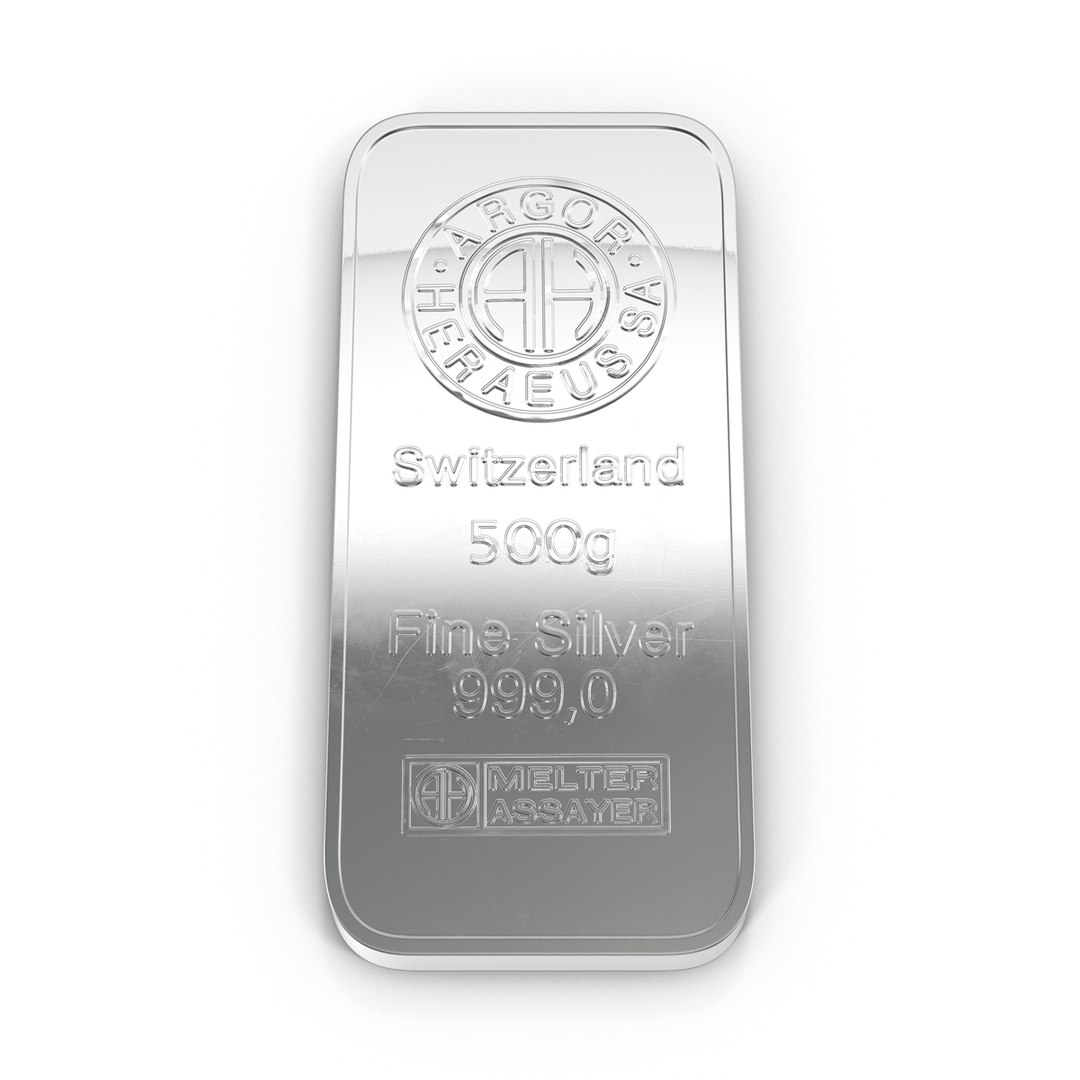 3d silver bar 500g