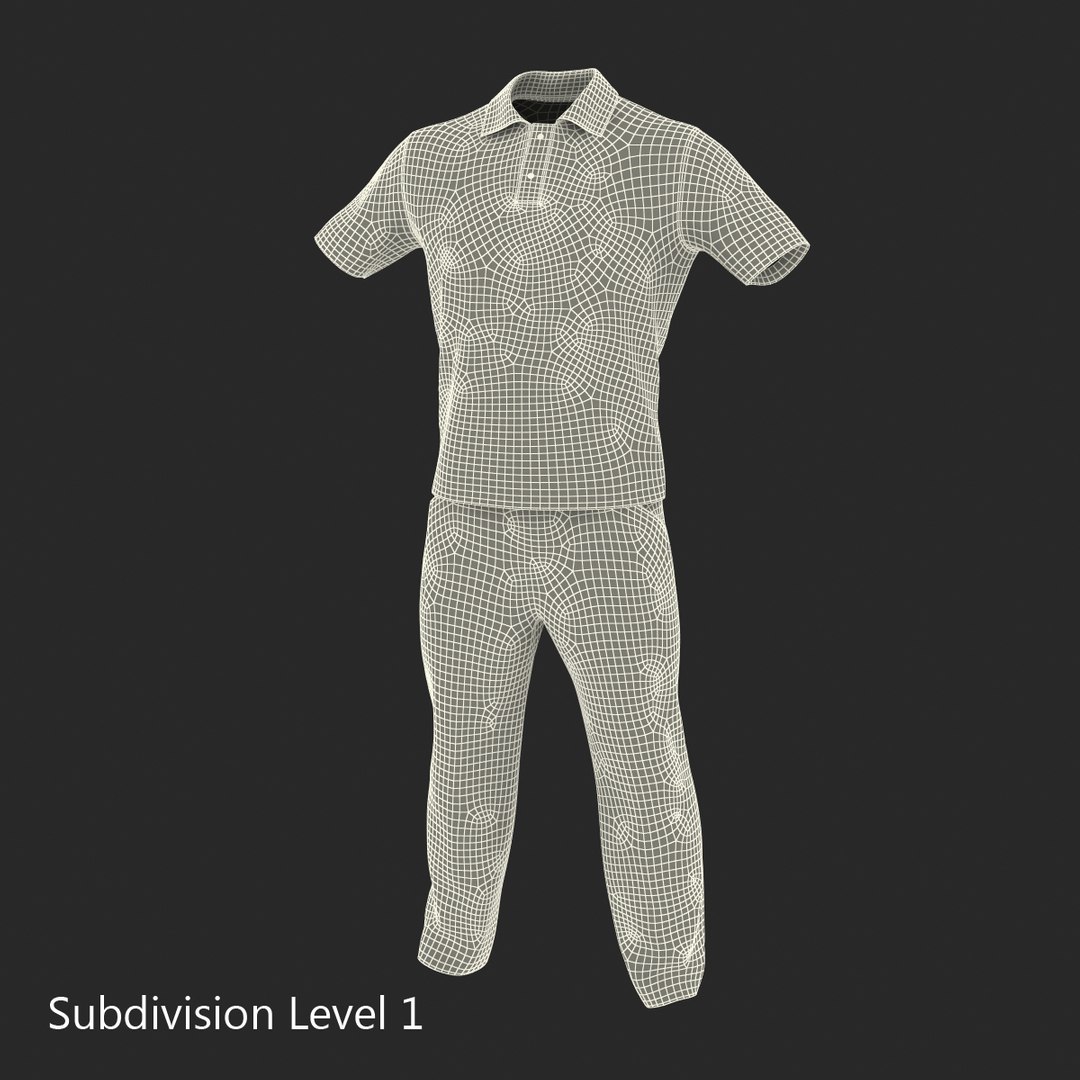 mens casual clothes 2 3d model