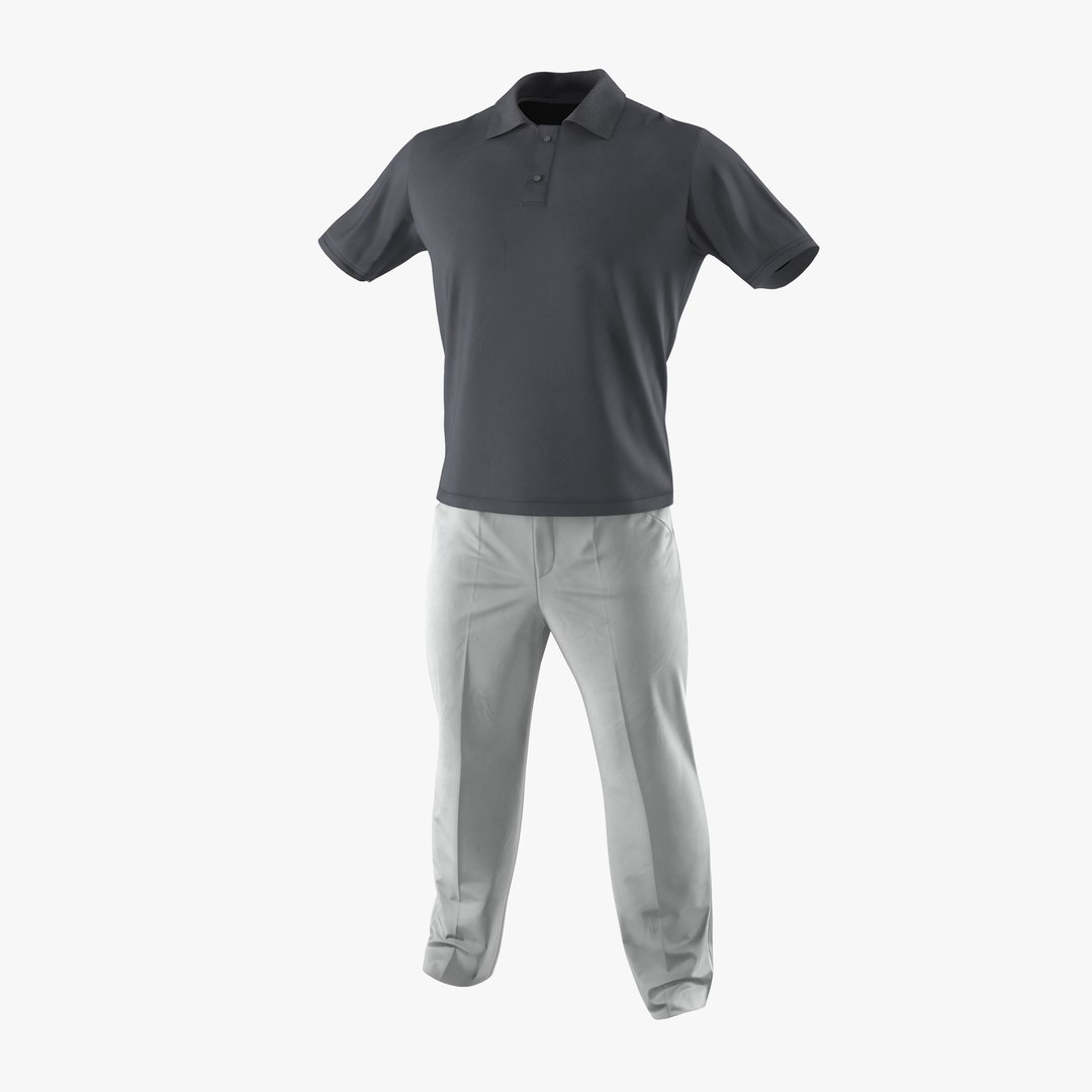 Mens Casual Clothes 2 3D model preview