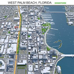 3D West Palm Beach Downtown Florida USA model