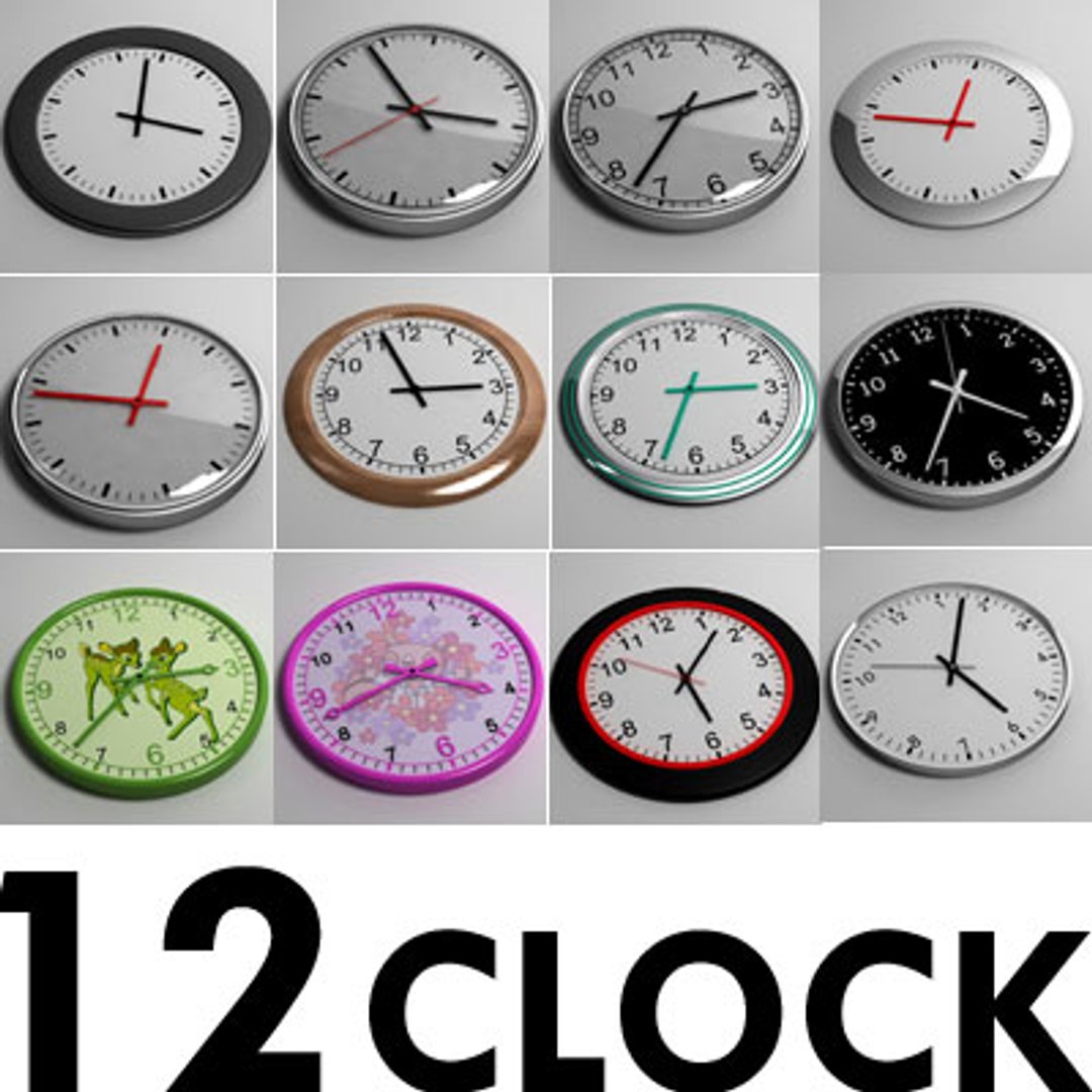 12 Clock 3d Max
