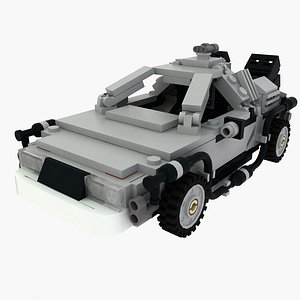 lego future delorean 3d max