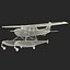 Cessna 172 Black Seaplane Rigged 3D Model