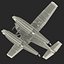Cessna 172 Black Seaplane Rigged 3D Model