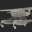 Cessna 172 Black Seaplane Rigged 3D Model